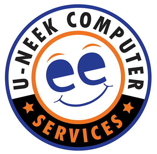 U-neek Computer Services orange and blue smiley logo — trusted managed IT support for local businesses